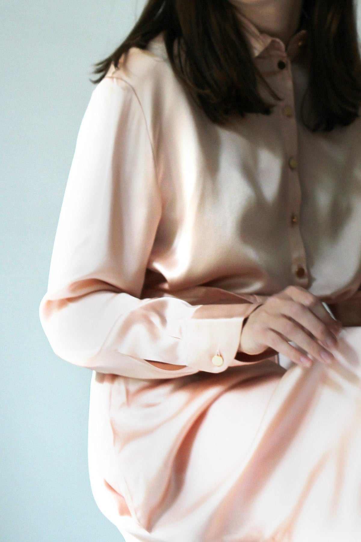 MALAIKARAISS Silk Dress soft blush - The Good Store Berlin