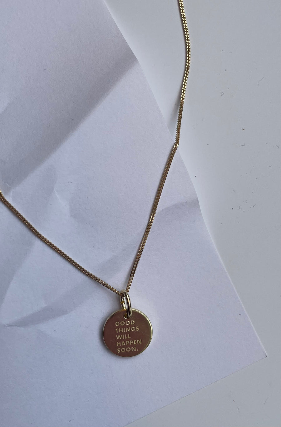 GOOD THINGS WILL HAPPEN SOON/ Simple Necklace Gold