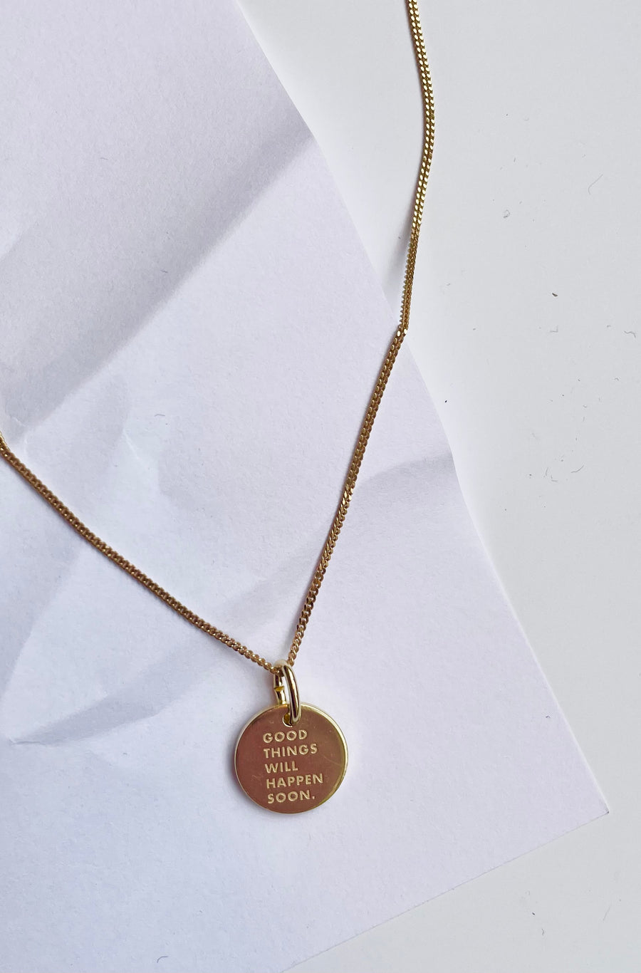 GOOD THINGS WILL HAPPEN SOON/ Simple Necklace Gold