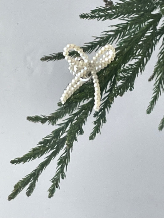 Saskia Diez Pearl Bow Brooch