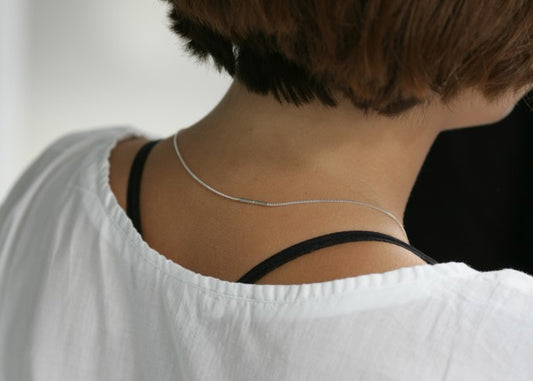 SASKIA DIEZ Ultrafine Necklace silver