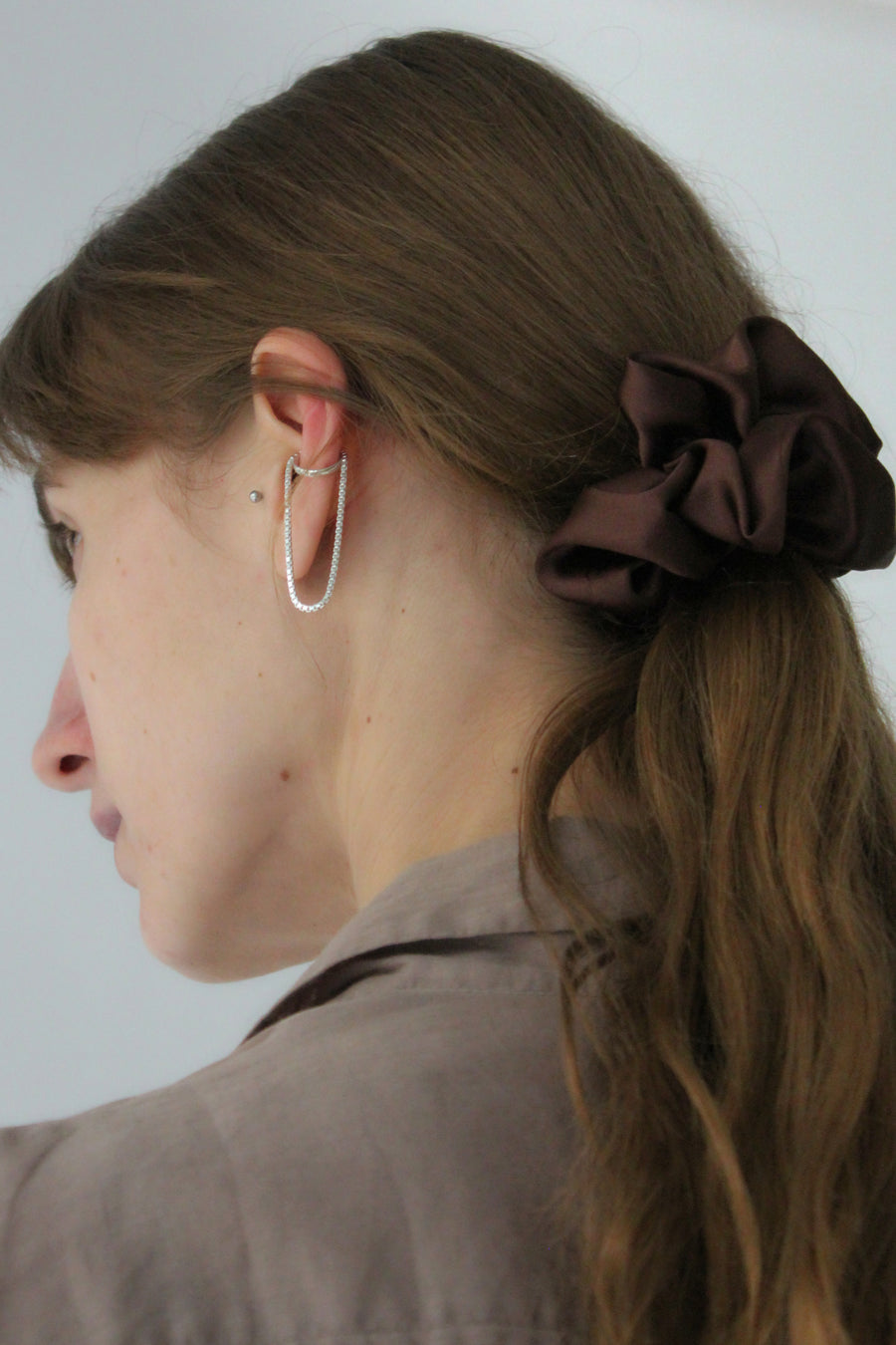 GOOD Silk Scrunchie brown