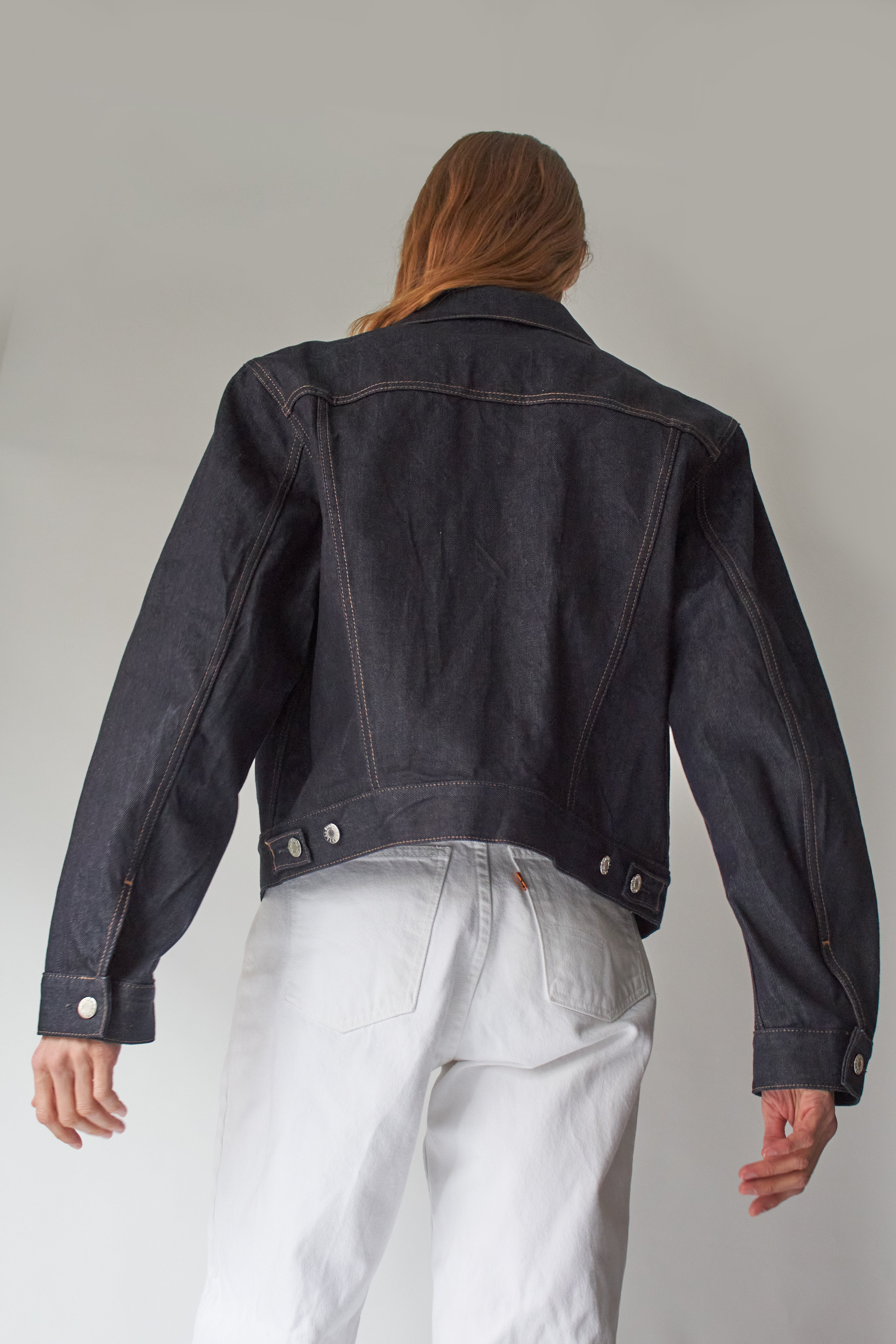 Helmut lang clearance fringe denim jacket