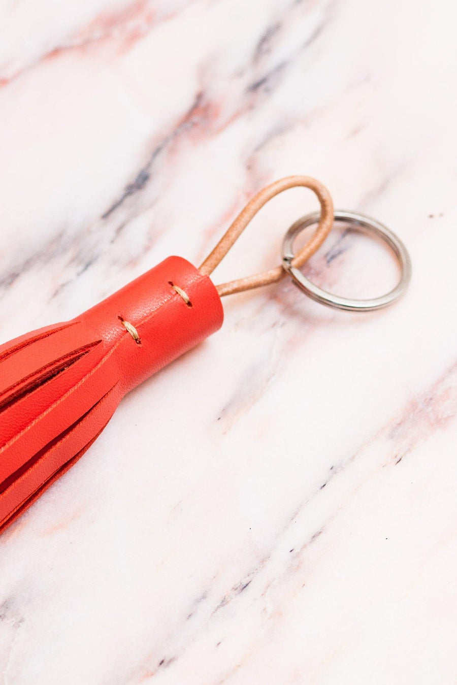 Coppius Leather Key Chain Tassle Red - The Good Store Berlin