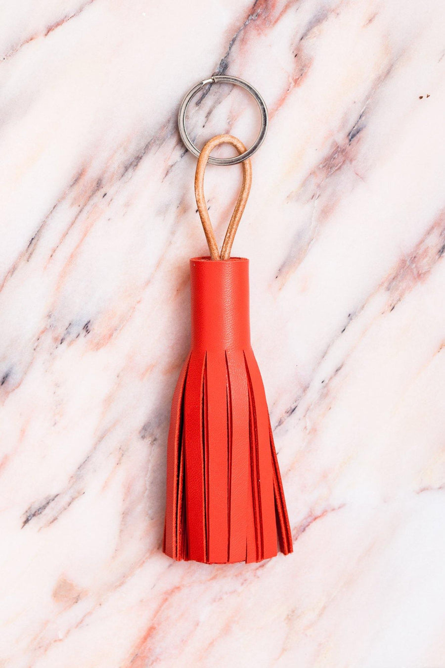 Coppius Leather Key Chain Tassle Red - The Good Store Berlin