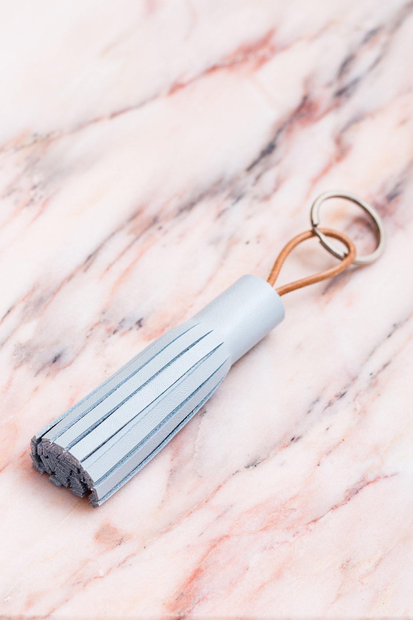 Coppius Leather Key Chain Tassle Pale Blue - The Good Store Berlin