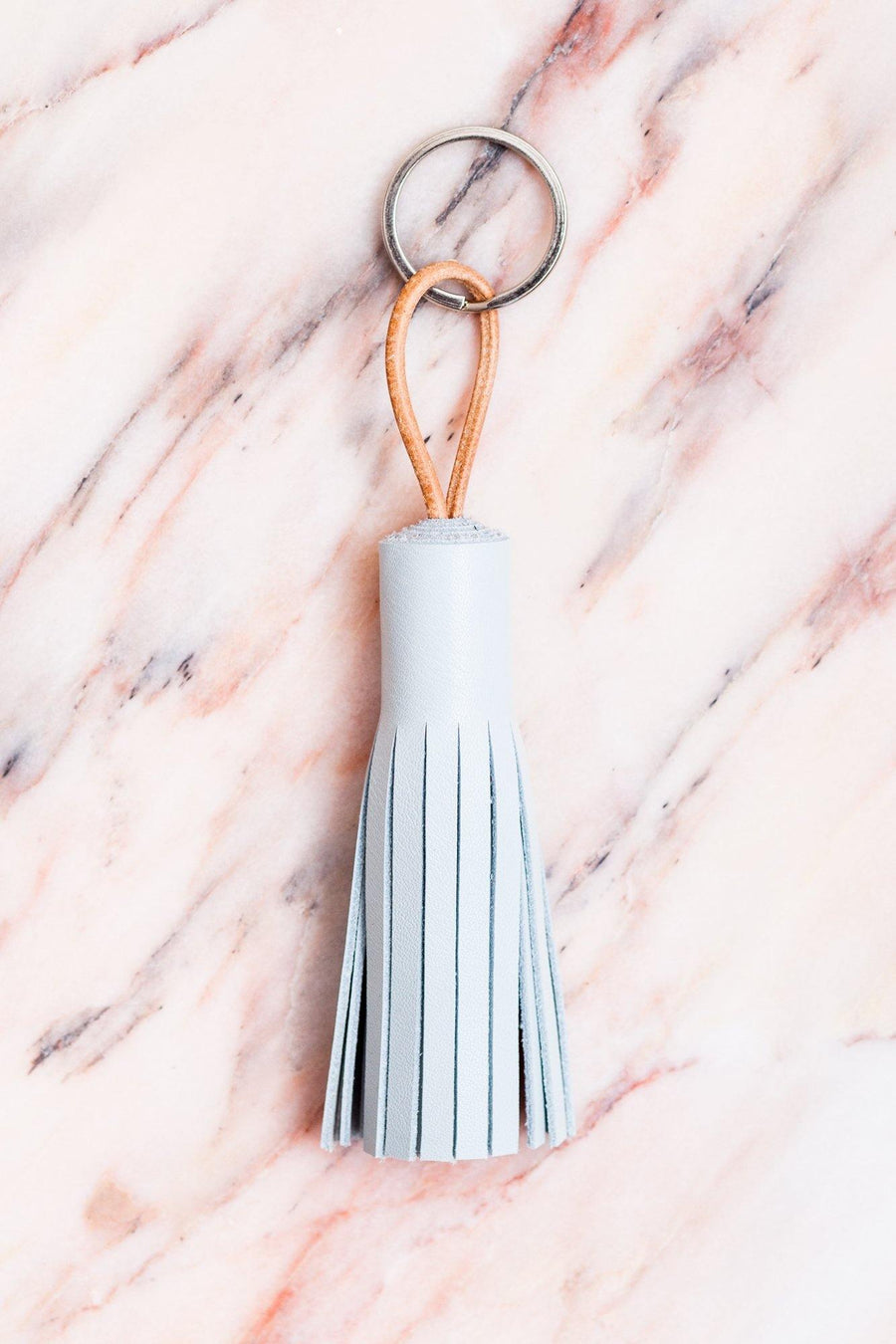 Coppius Leather Key Chain Tassle Pale Blue - The Good Store Berlin