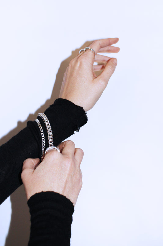 SASKIA DIEZ Silver Identity Bracelet Narrow-Mens