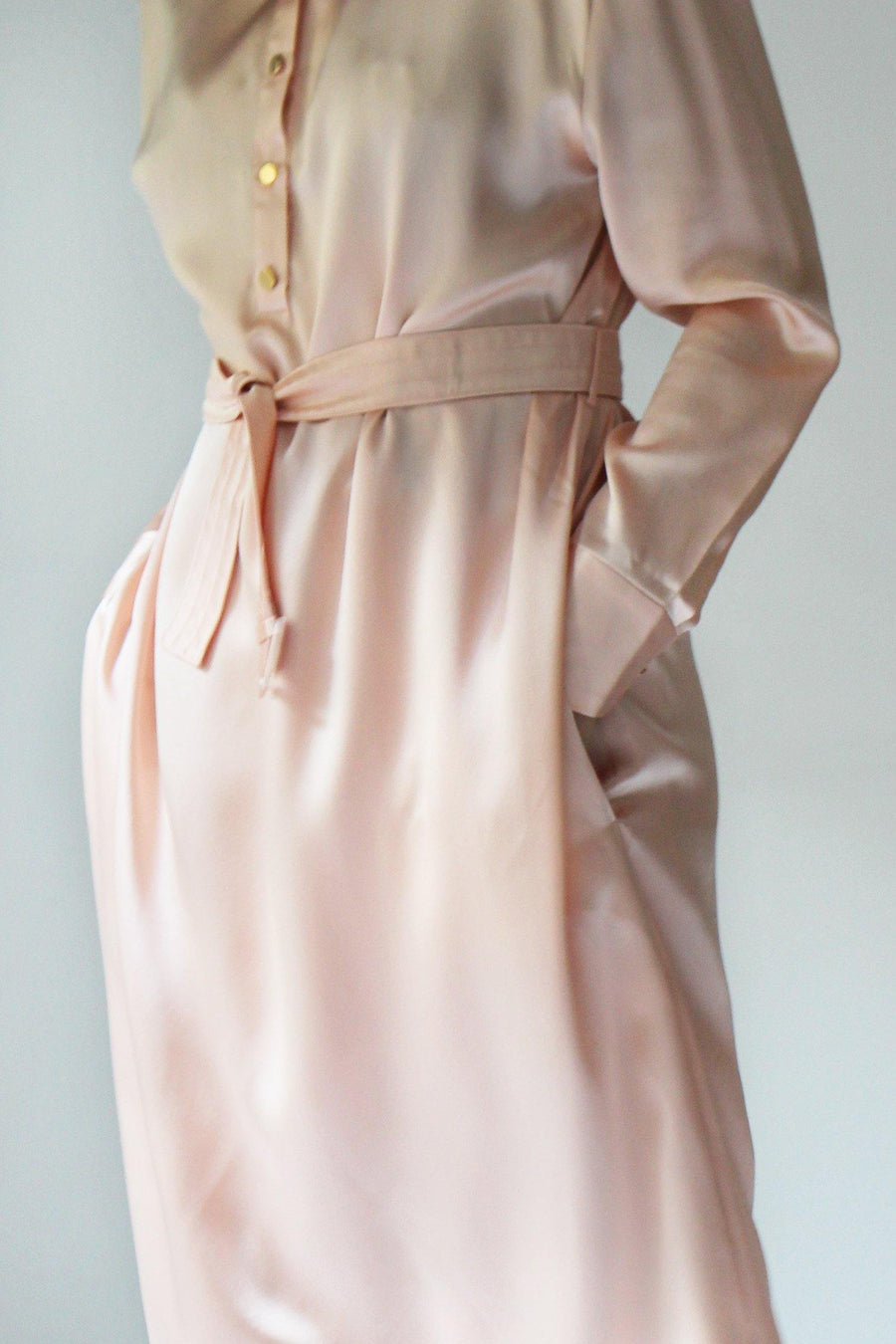MALAIKARAISS Silk Dress soft blush - The Good Store Berlin
