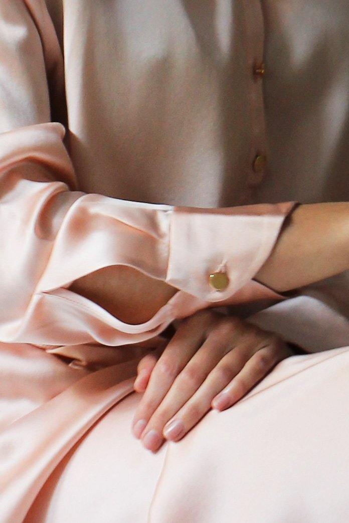 MALAIKARAISS Silk Dress soft blush - The Good Store Berlin